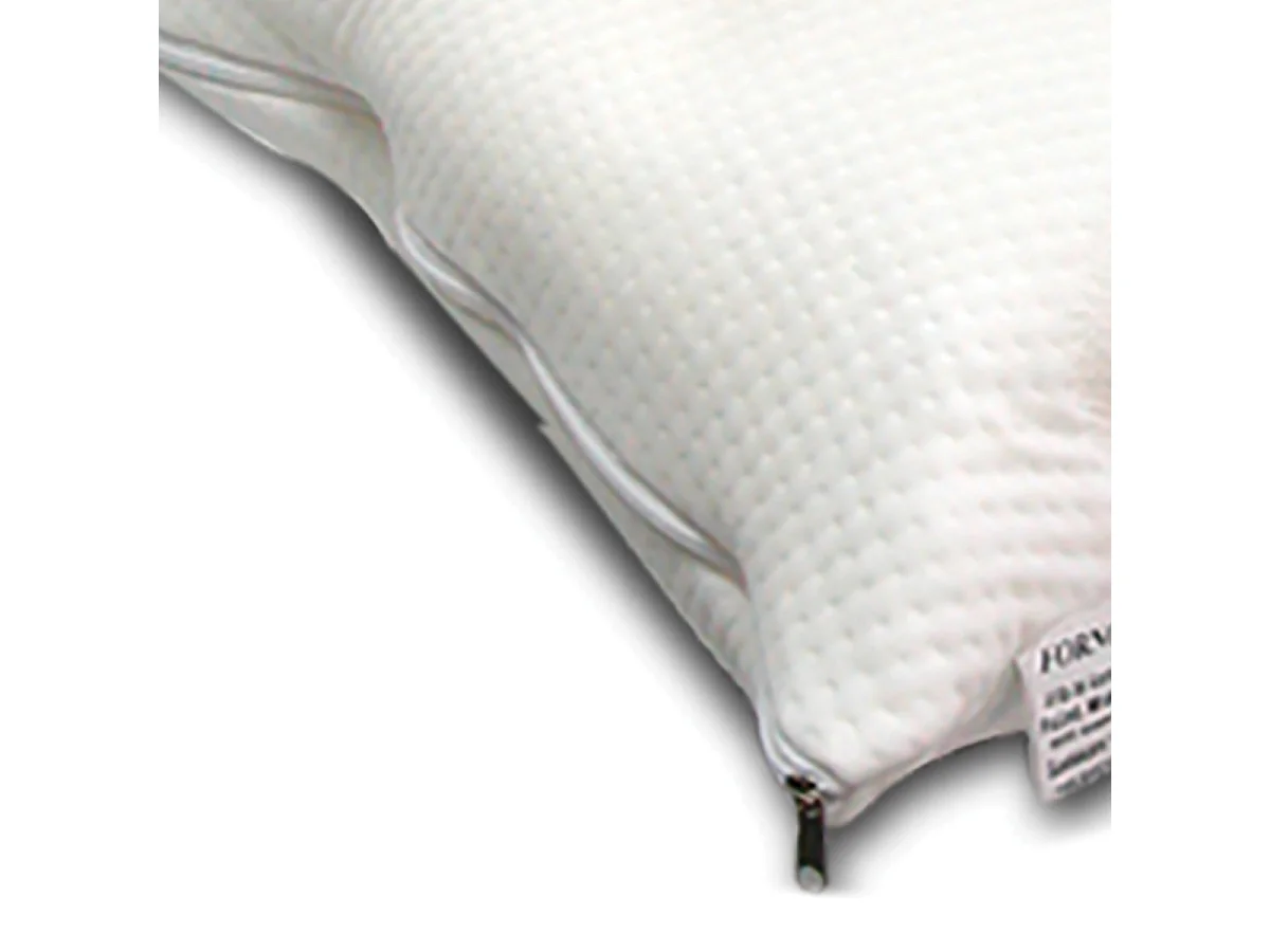 Oreiller rectangulaire en mousse viscoélastique Déhoussable avec Fermeture Éclair,coloris blanc-Largeur 45 x Longueur 70 cm