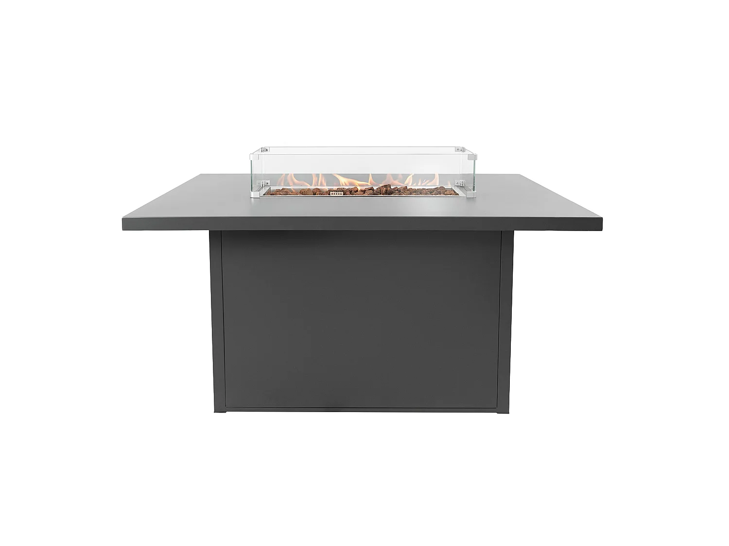Aluminium 7-zits loungeset - grijze tuinset - hoekbank, stoelen, vuurtafel