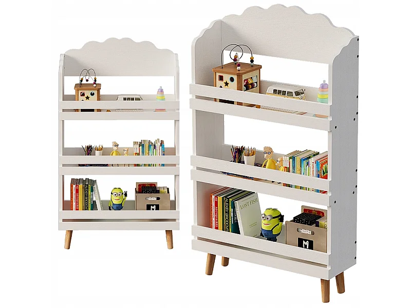 Étagère « nuage » à 3 étagères pour jouets et livres, blanche, pour enfants