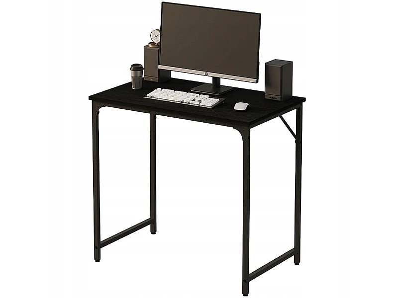 Computerbureau, zwart, industriële stijl, voor een modern loftkantoor, 80 cm