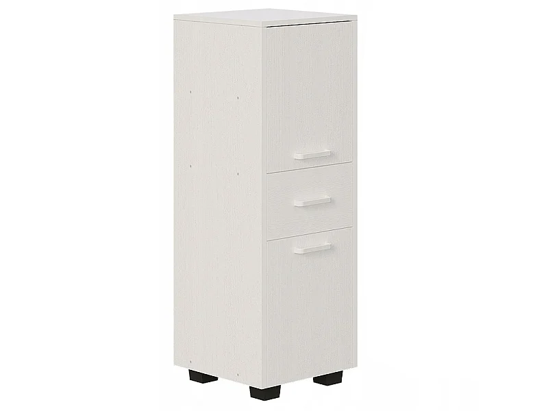 Mobile a colonna a 2 ante con cassetto, funzionale e moderno in stile loft, bianco