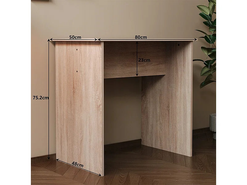 Computerbureau, Scandinavisch bureau voor een loftkamer, eiken sonoma, 80 cm