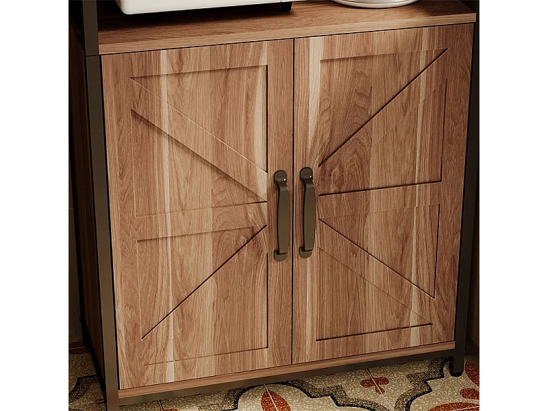 Lichte bruine industriële loft-kast, staande kast, boekenkast, ladekast, 151 cm