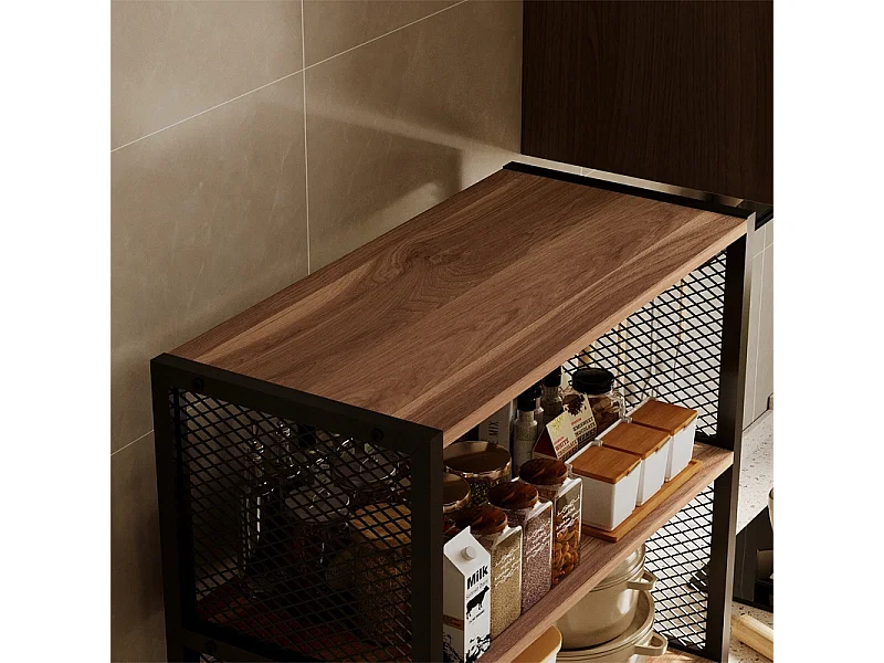 Lichte bruine industriële loft-kast, staande kast, boekenkast, ladekast, 151 cm