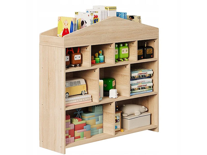 Étagère pour enfants, couleur bronze, pour jouets, livres et accessoires, avec 9 compartiments