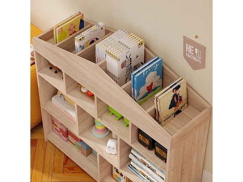 Étagère pour enfants, couleur bronze, pour jouets, livres et accessoires, avec 9 compartiments