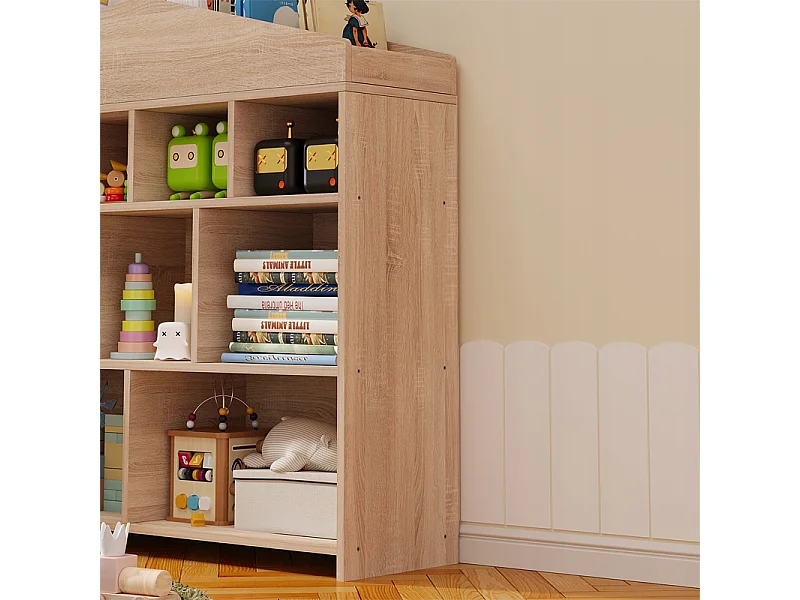 Étagère pour enfants, couleur bronze, pour jouets, livres et accessoires, avec 9 compartiments