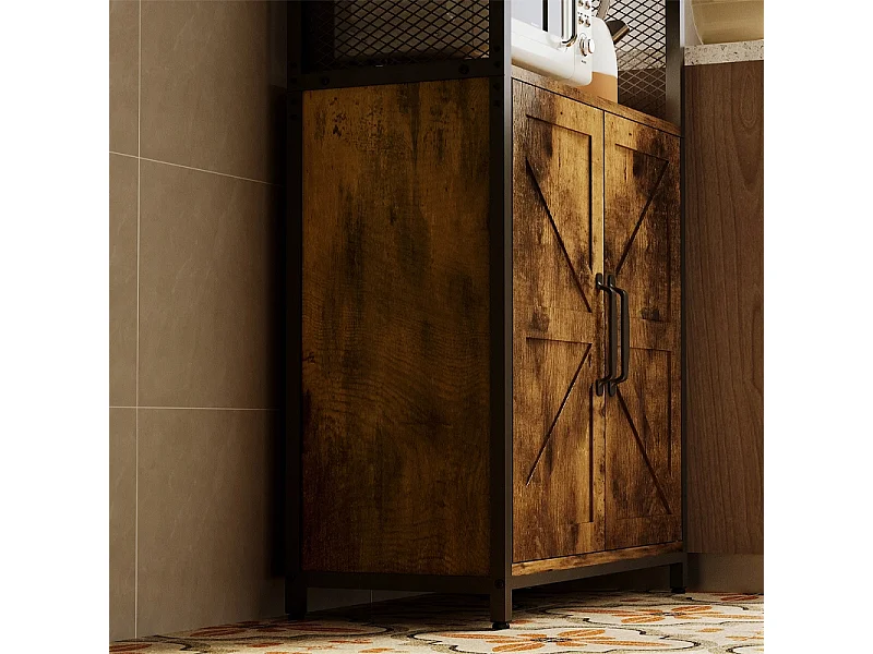 Rustiek industriële loft-kast, staand meubel, boekenkast, ladekast, 151 cm