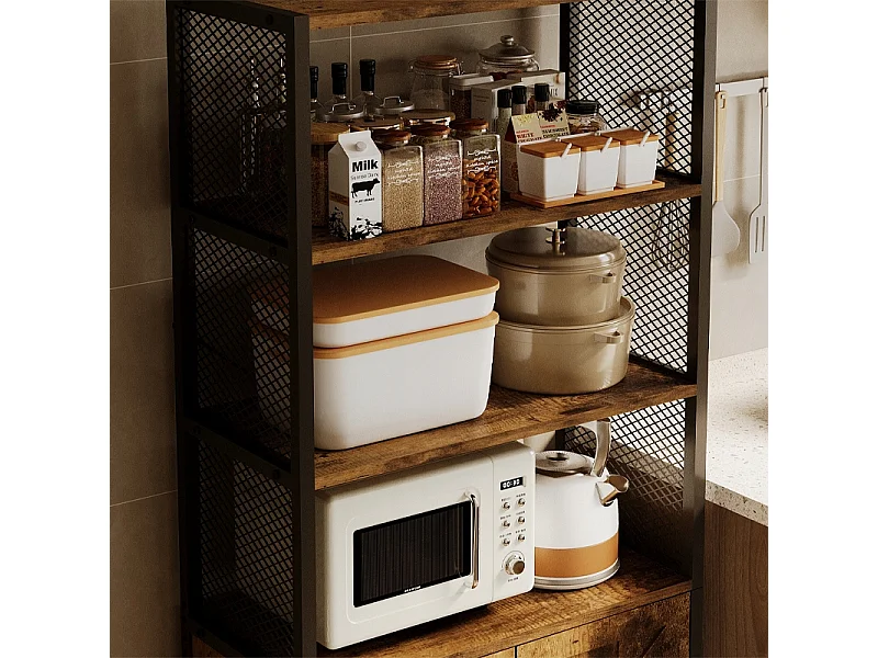 Rustiek industriële loft-kast, staand meubel, boekenkast, ladekast, 151 cm