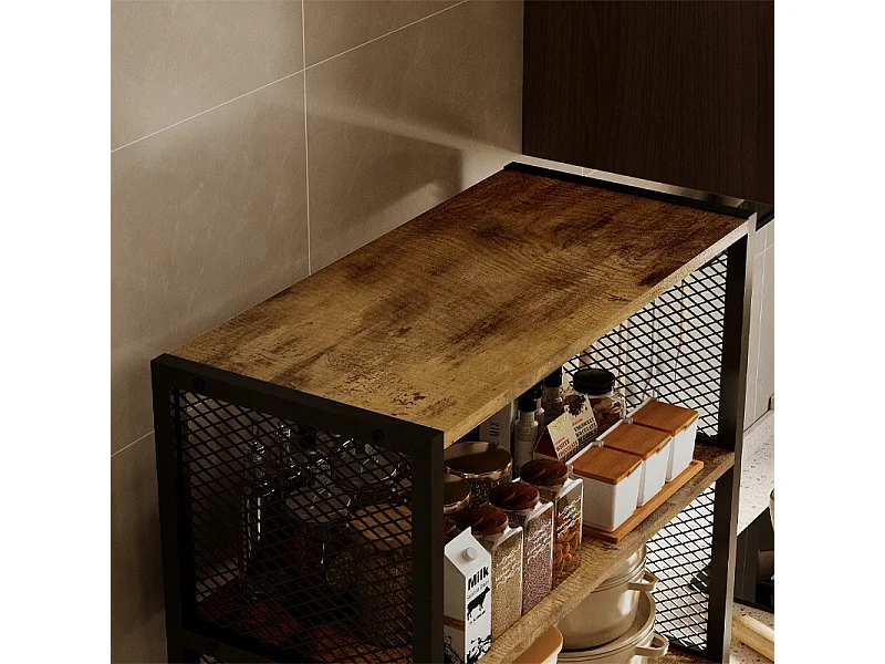 Rustiek industriële loft-kast, staand meubel, boekenkast, ladekast, 151 cm
