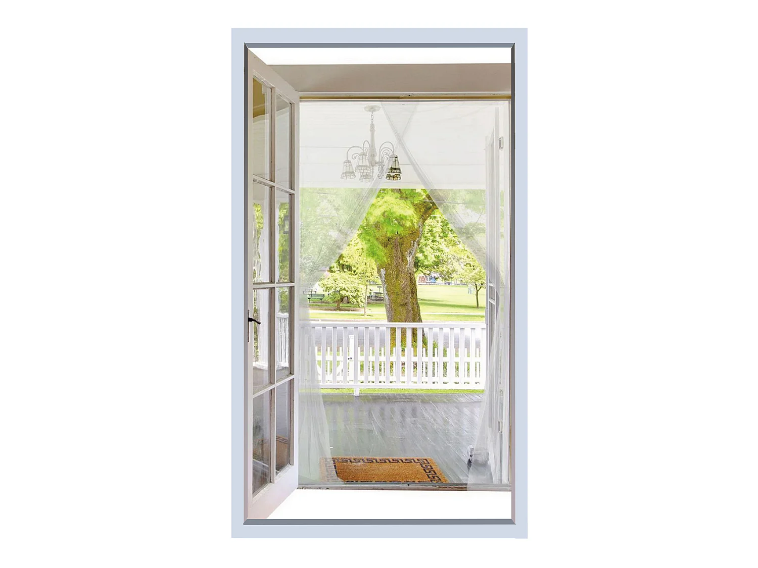 Moustiquaire de porte 75 x 220 cm avec Fixation auto-agrippante, protection efficace contre moustiques, mouches et araignées, Blanc