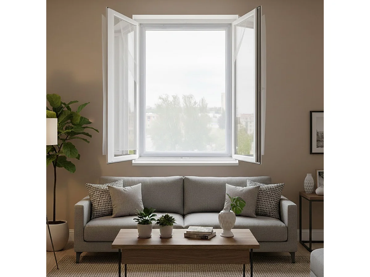 Moustiquaire de Fenêtre 170 x 180 cm avec Fixation auto-agrippante, protection efficace contre moustiques, mouches et araignées,  Blanc