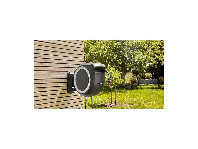 GARDENA RollUp L — Enrouleur mural automatique avec tuyau 30 m