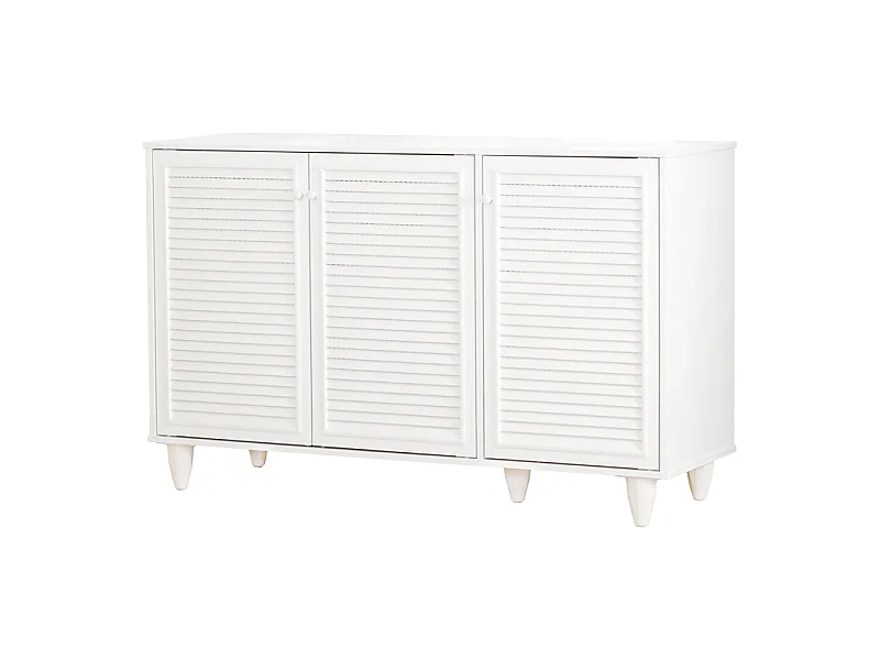 Zapatero Blanco Grande con 3 Estantes y 5 Patas | 105 x 35 x 66 cm | Capacidad hasta 12 Pares | Mueble Recibidor Moderno para Pasillo
