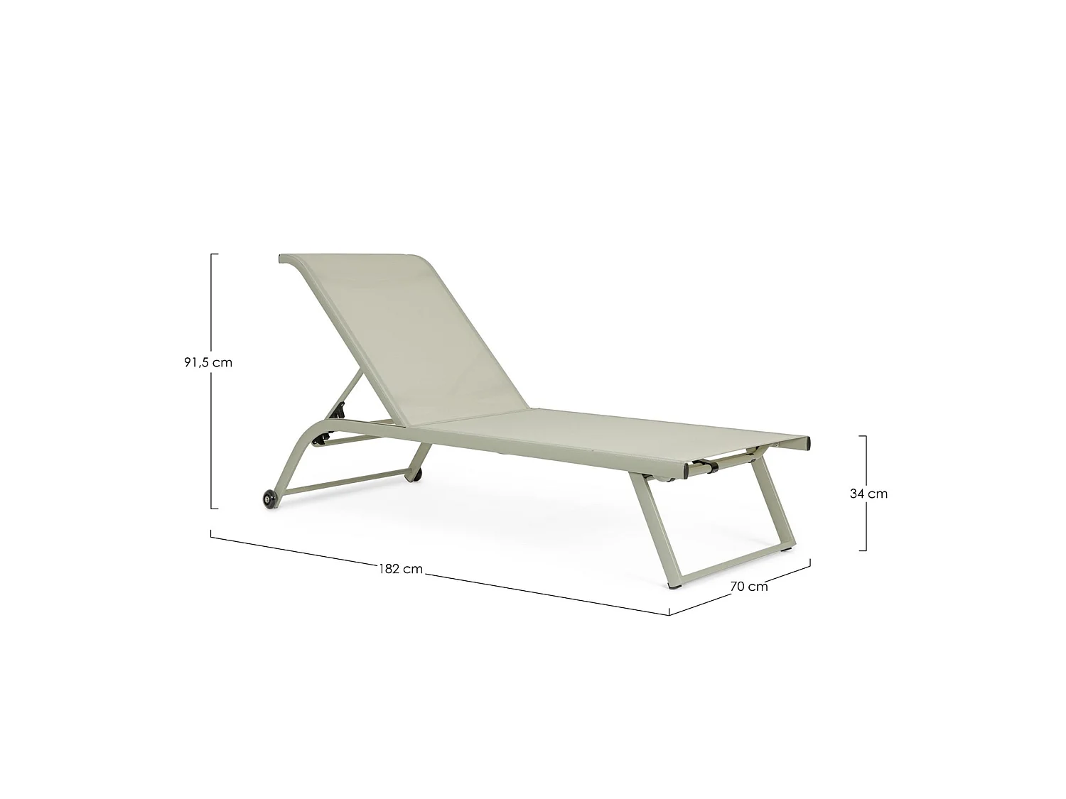 Ensemble de 2 chaises longues de jardin en textilène et aluminium - TAYLOR