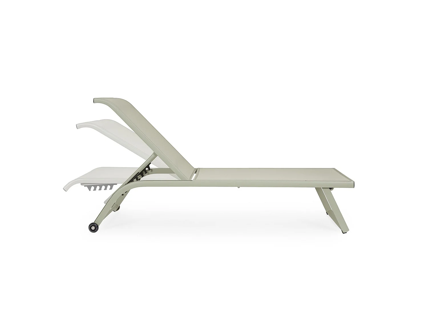 Ensemble de 2 chaises longues de jardin en textilène et aluminium - TAYLOR