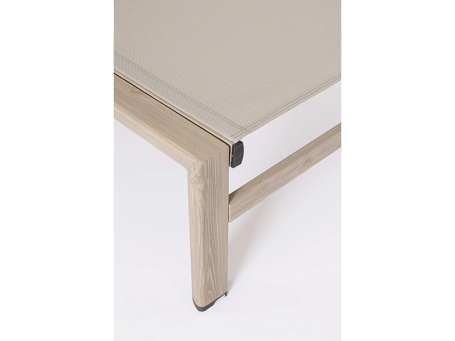 Chaise longue de jardin à roulettes avec structure en aluminium effet bois - SKIPPER NEW
