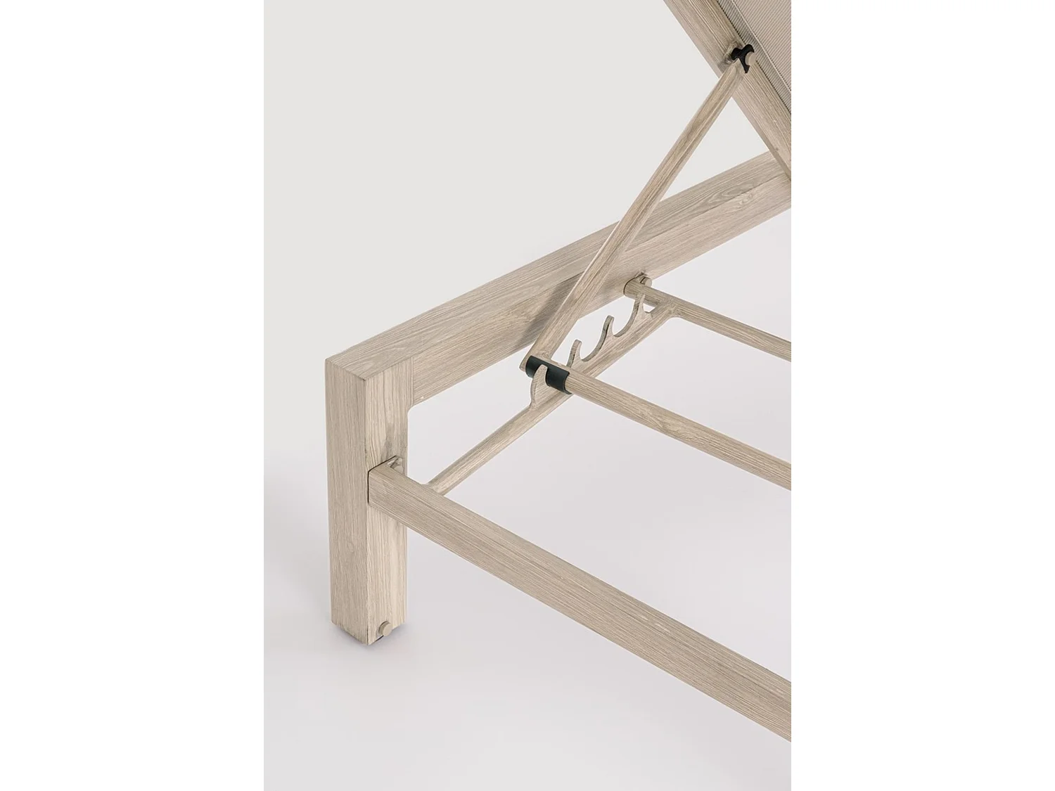 Chaise longue de jardin à roulettes avec structure en aluminium effet bois - SKIPPER NEW