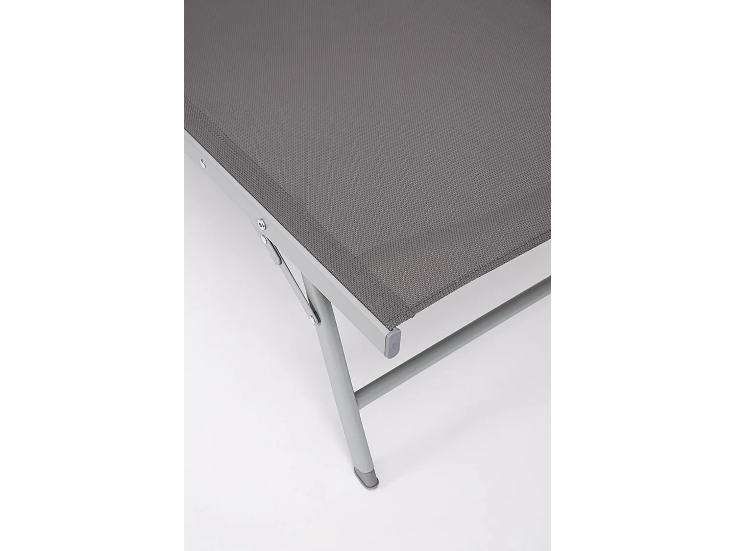 Ensemble de 4 chaises longues en aluminium anodisé et textilène anthracite - MACARELLA
