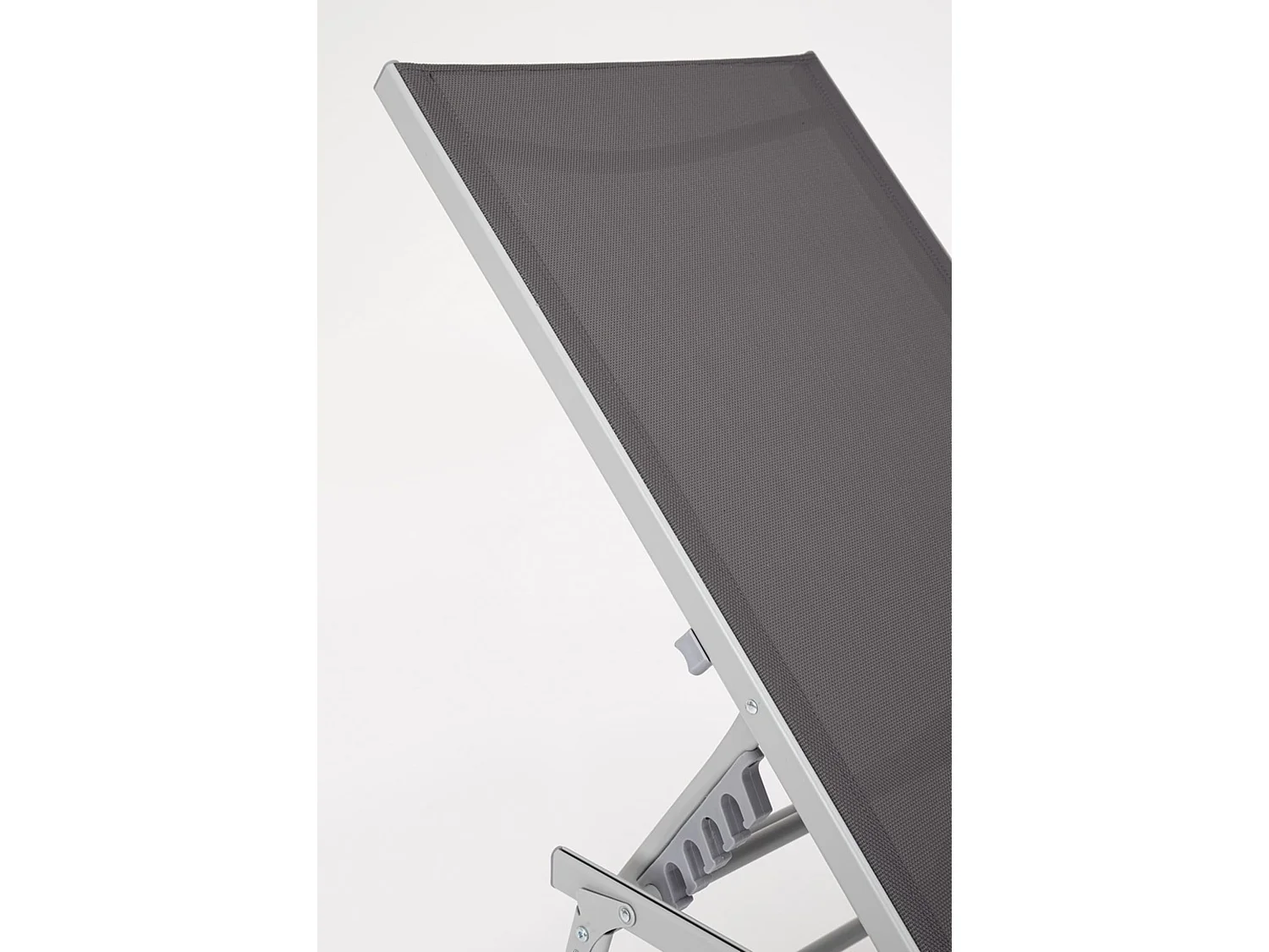 Ensemble de 4 chaises longues en aluminium anodisé et textilène anthracite - MACARELLA