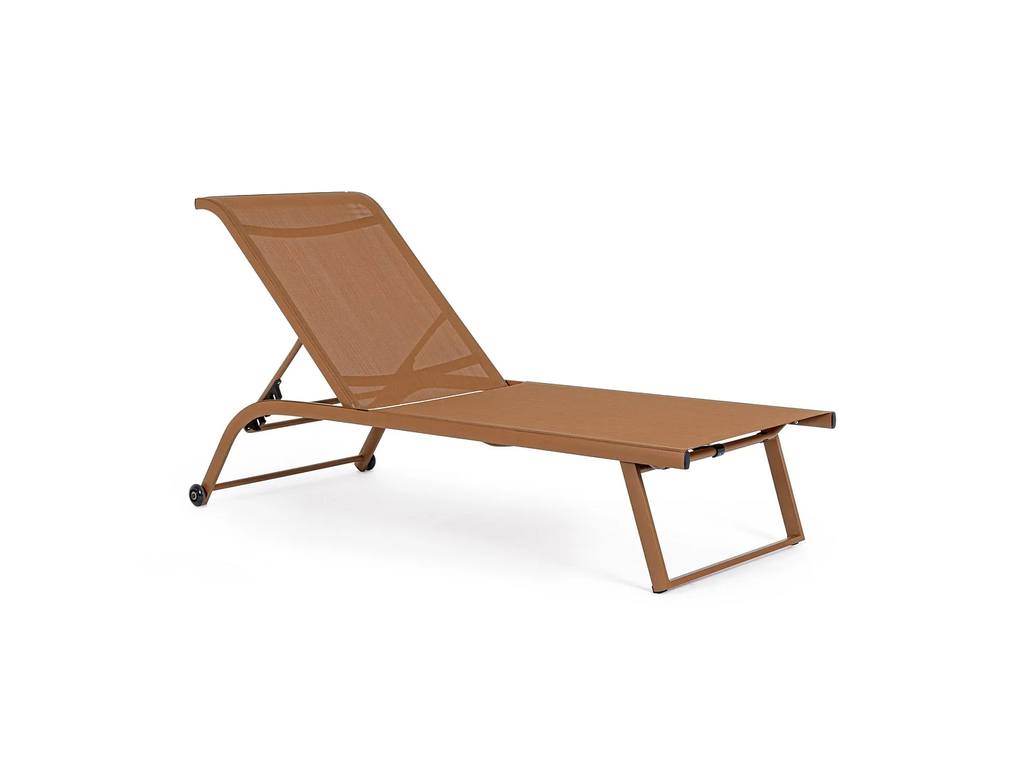 Ensemble de 2 chaises longues de jardin en textilène et structure en aluminium - TAYLOR