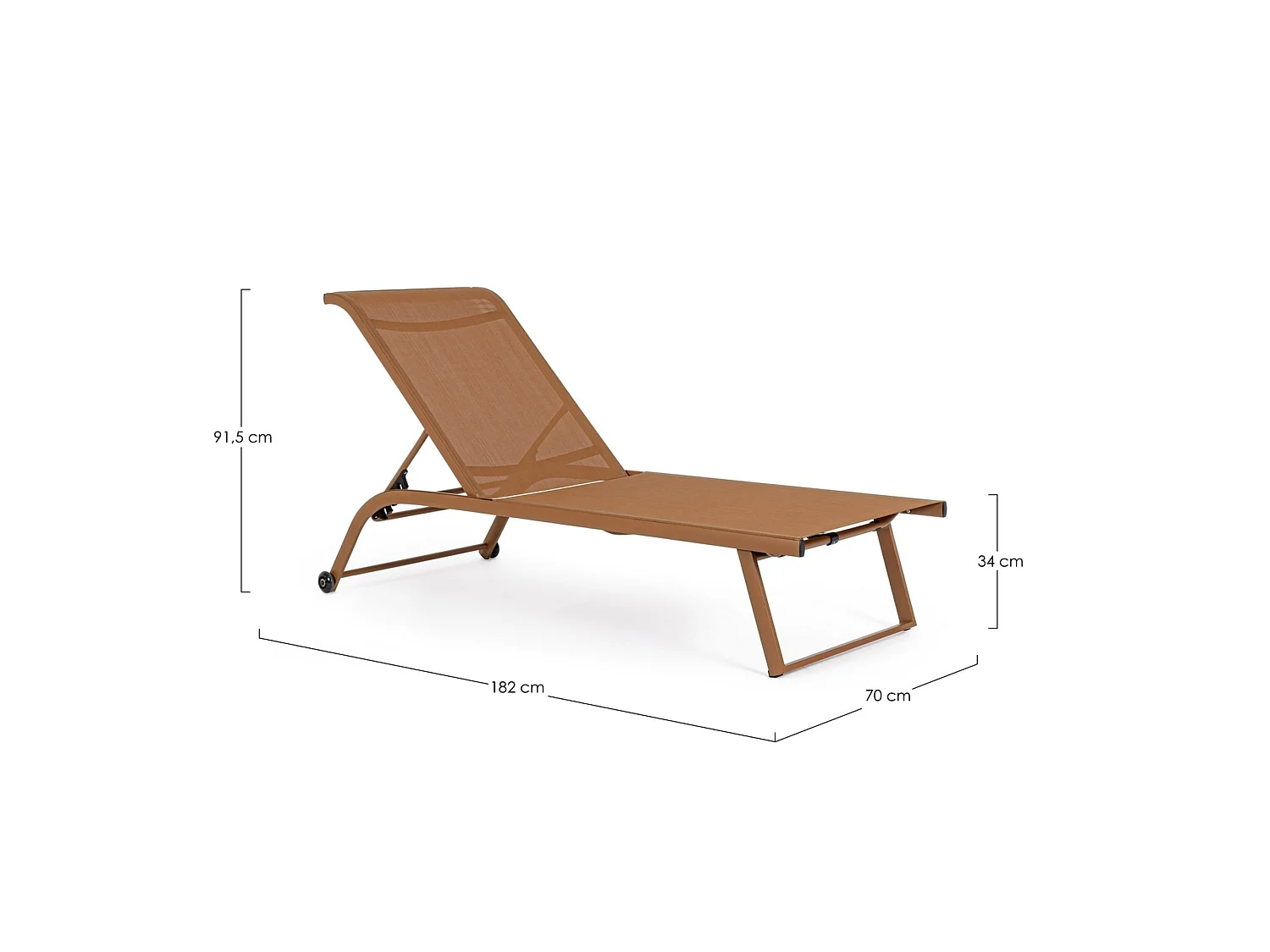 Ensemble de 2 chaises longues de jardin en textilène et structure en aluminium - TAYLOR