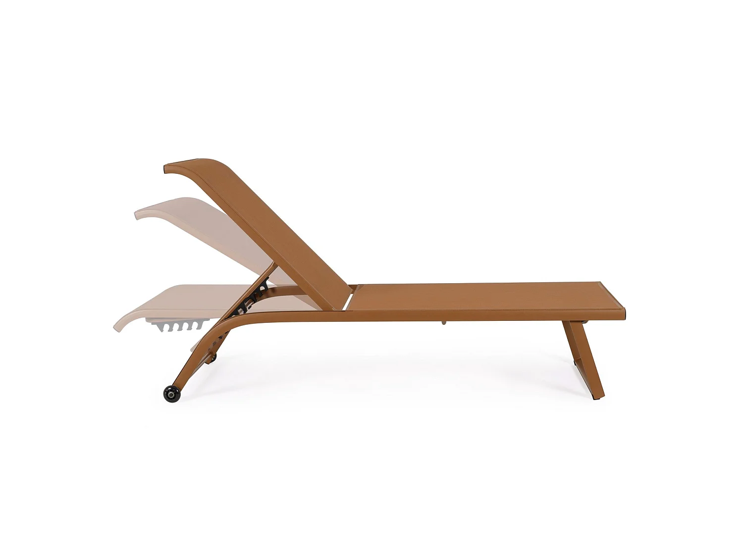 Ensemble de 2 chaises longues de jardin en textilène et structure en aluminium - TAYLOR