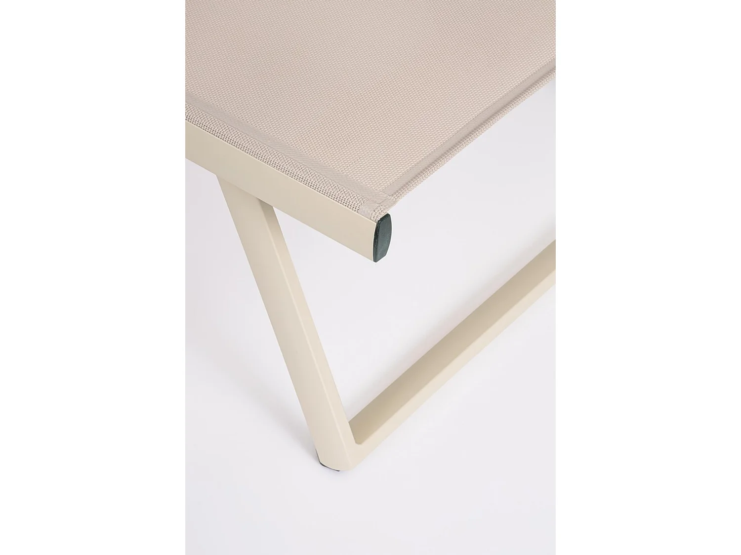 Ensemble de 2 chaises longues de jardin en textilène et aluminium beige - TAYLOR
