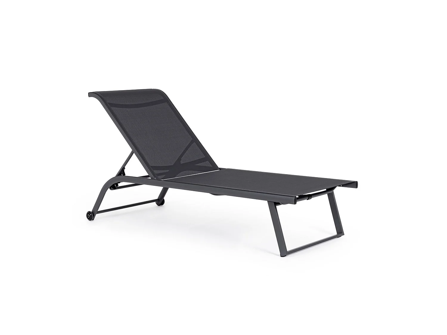 Ensemble de 2 chaises longues de jardin en textilène et structure en aluminium - TAYLOR