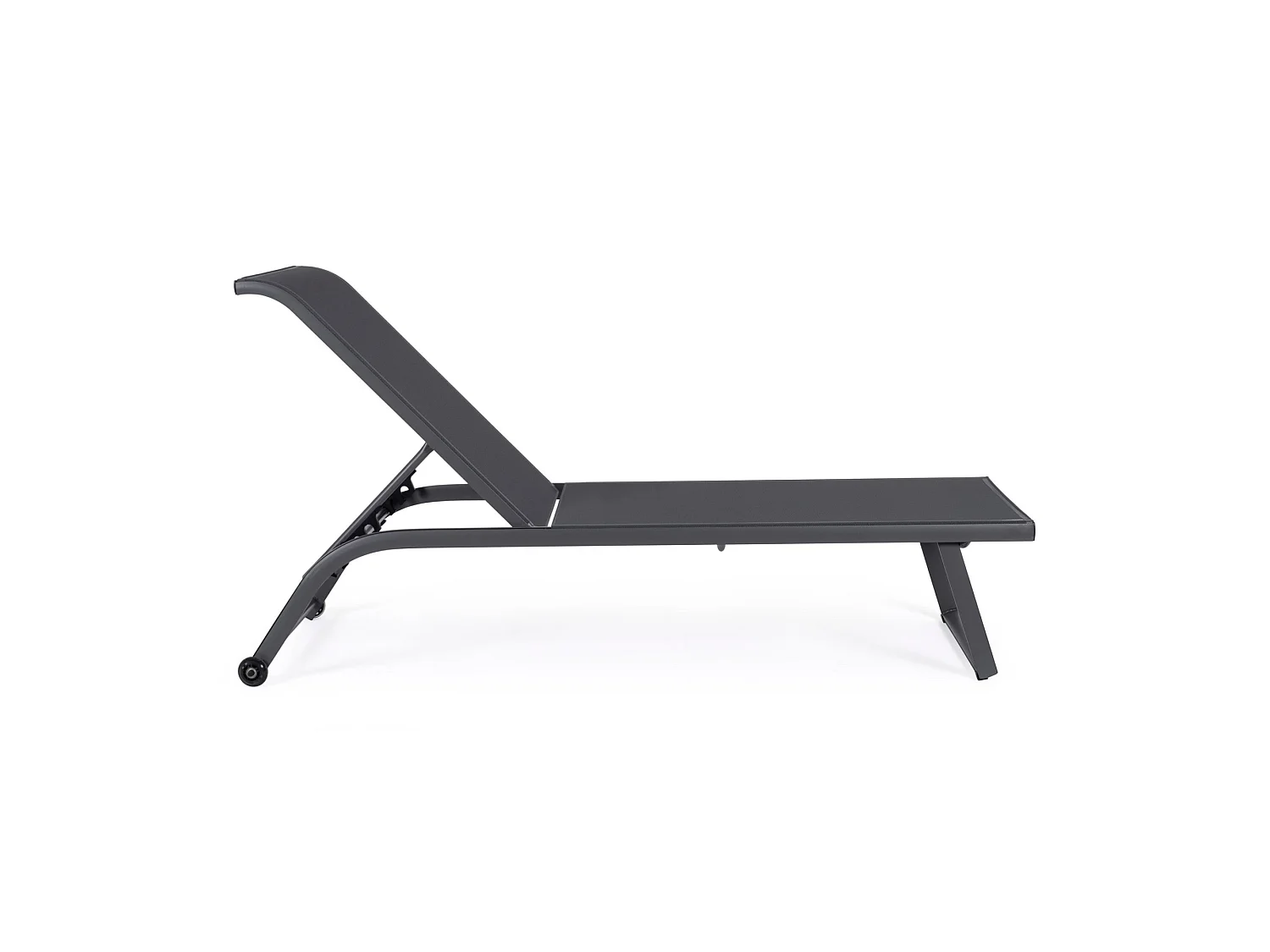 Ensemble de 2 chaises longues de jardin en textilène et structure en aluminium - TAYLOR