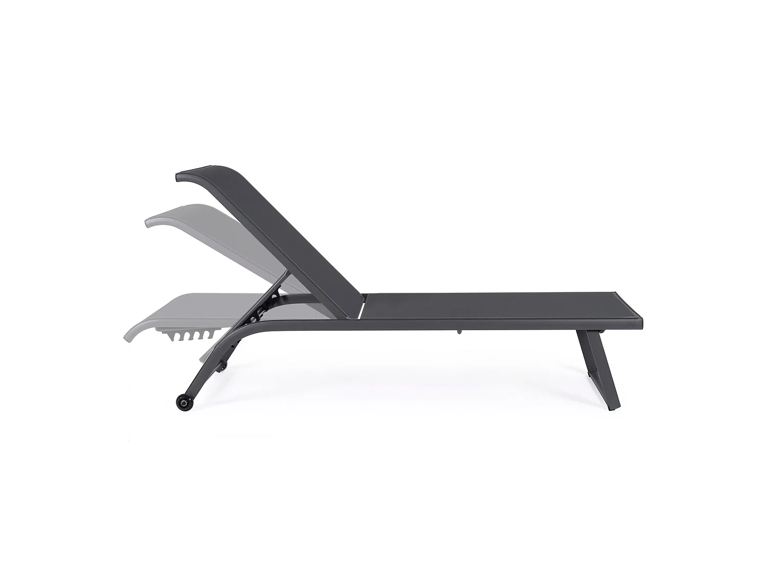 Ensemble de 2 chaises longues de jardin en textilène et structure en aluminium - TAYLOR