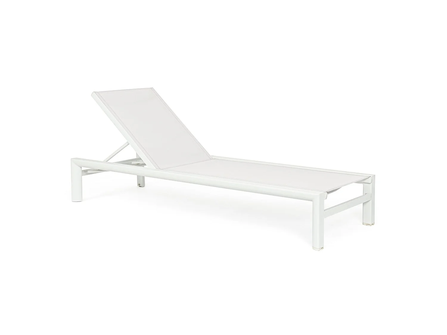 Chaise longue de jardin à roulettes avec structure en aluminium blanc - SKIPPER NEW