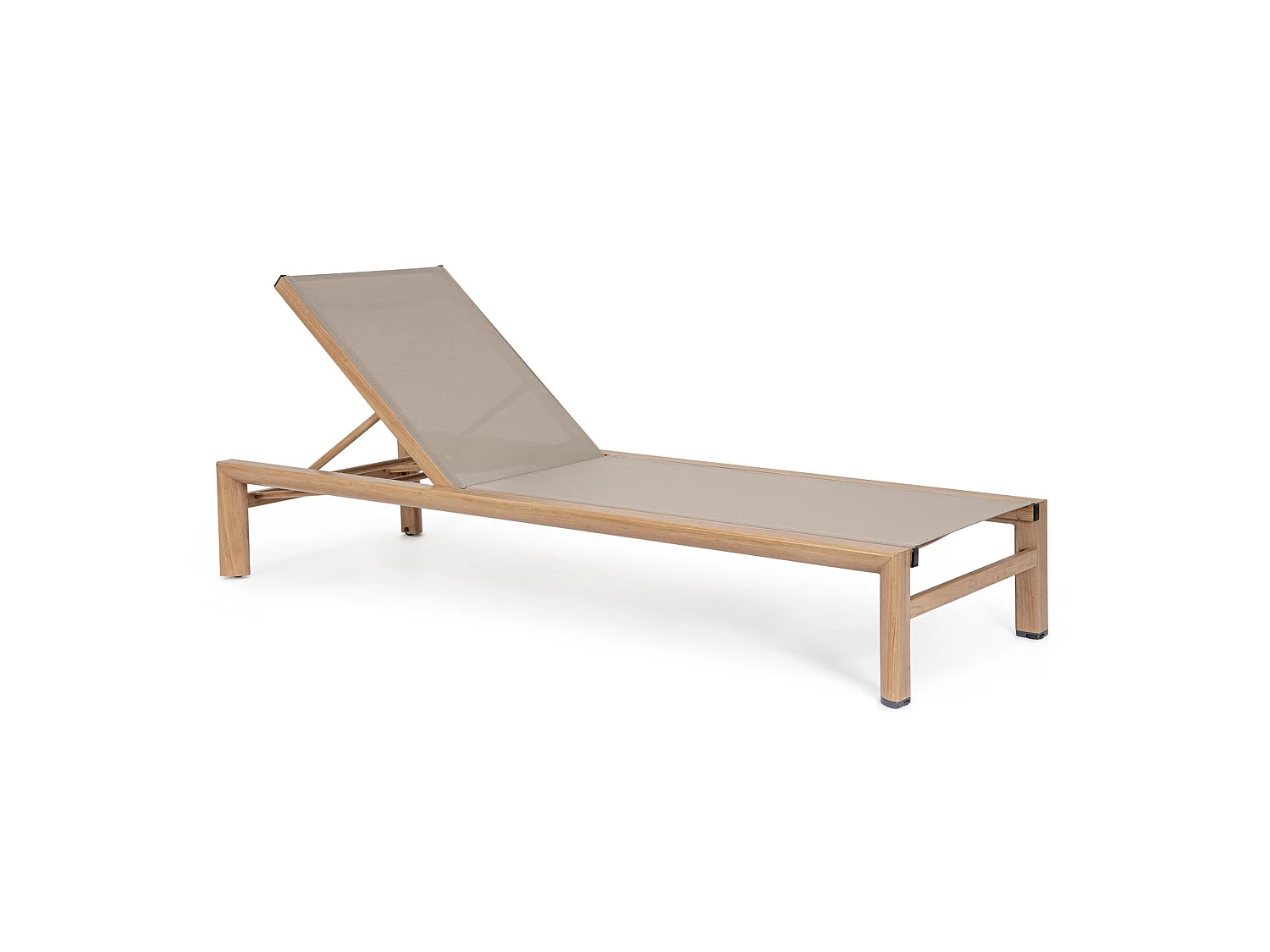 Chaise longue de jardin à roulettes avec structure en aluminium effet bois  - SKIPPER NEW