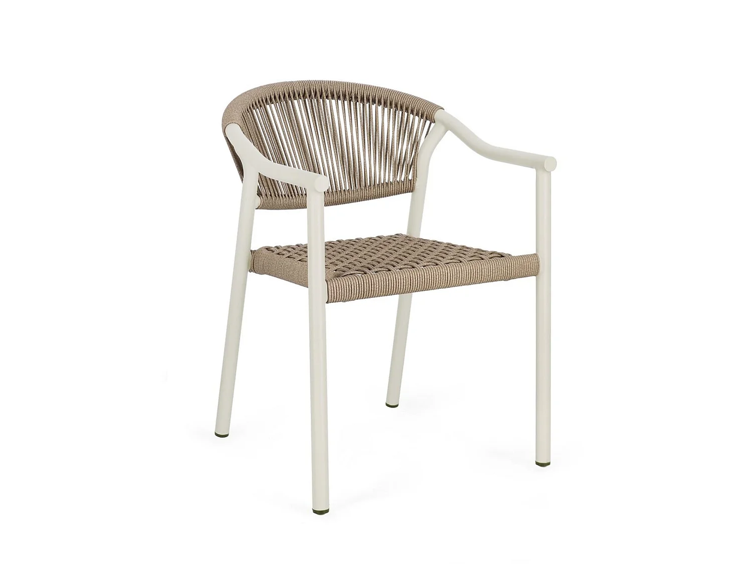 Lot de 4 chaises avec accoudoirs couleur sable et beige - FORMENTERA