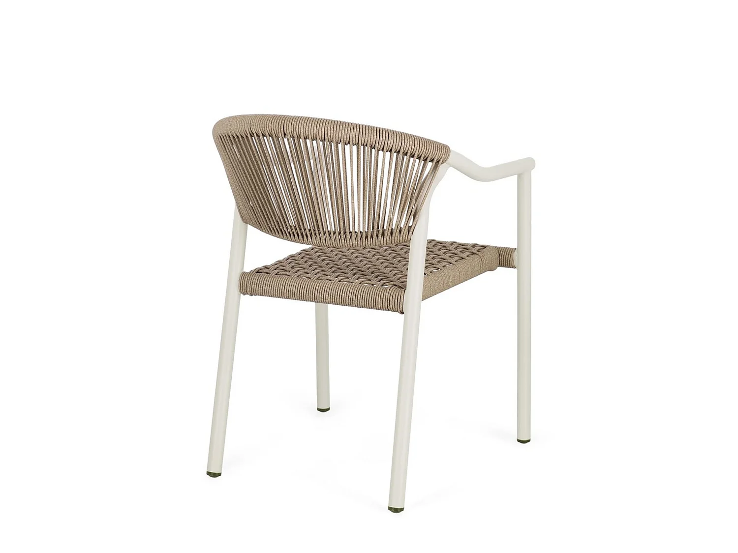 Lot de 4 chaises avec accoudoirs couleur sable et beige - FORMENTERA