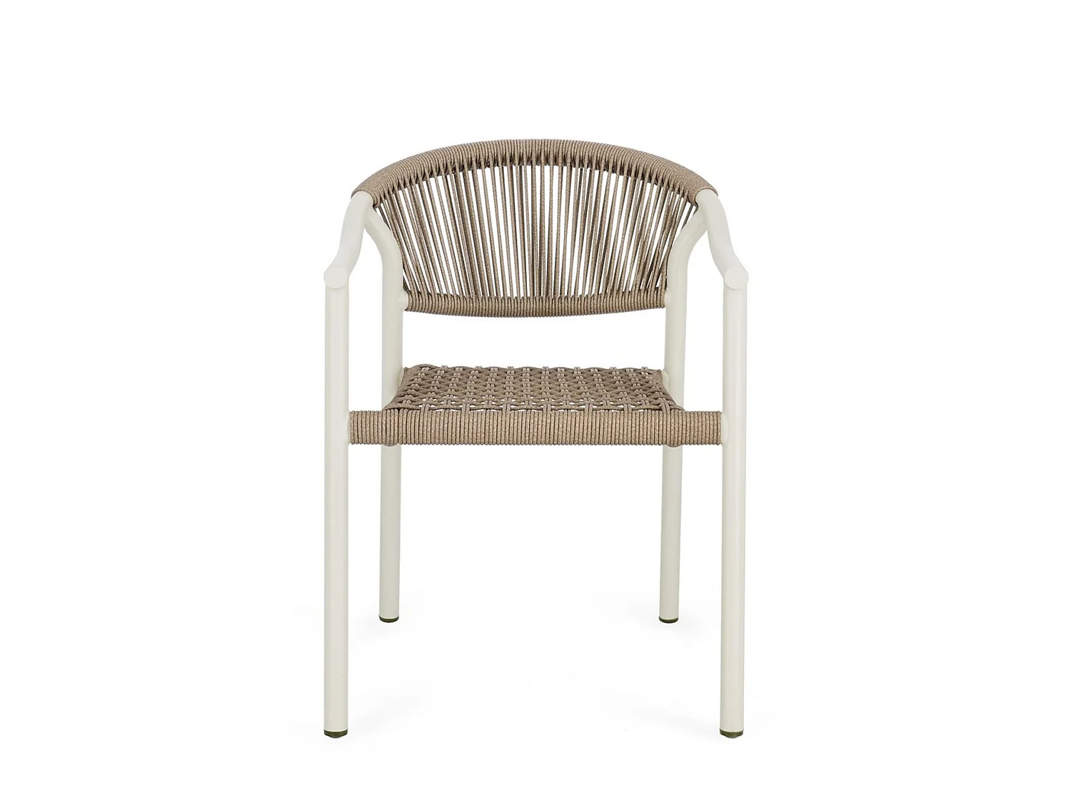Lot de 4 chaises avec accoudoirs couleur sable et beige - FORMENTERA