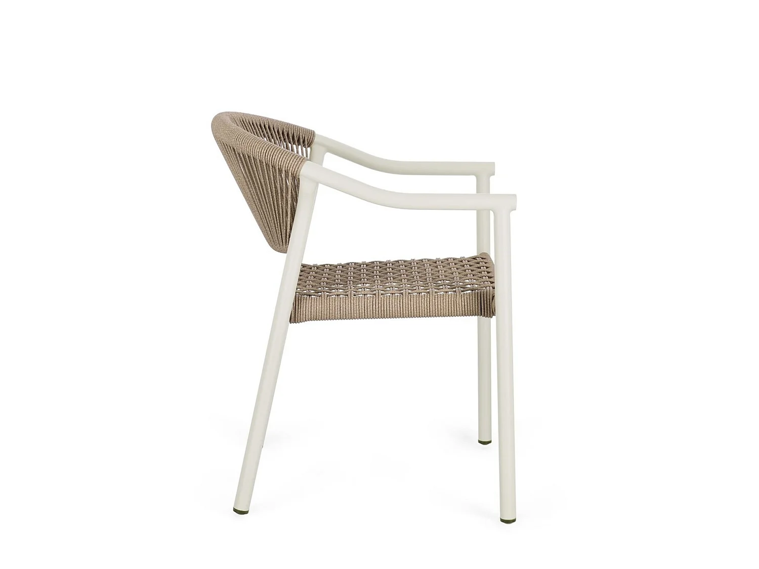 Lot de 4 chaises avec accoudoirs couleur sable et beige - FORMENTERA