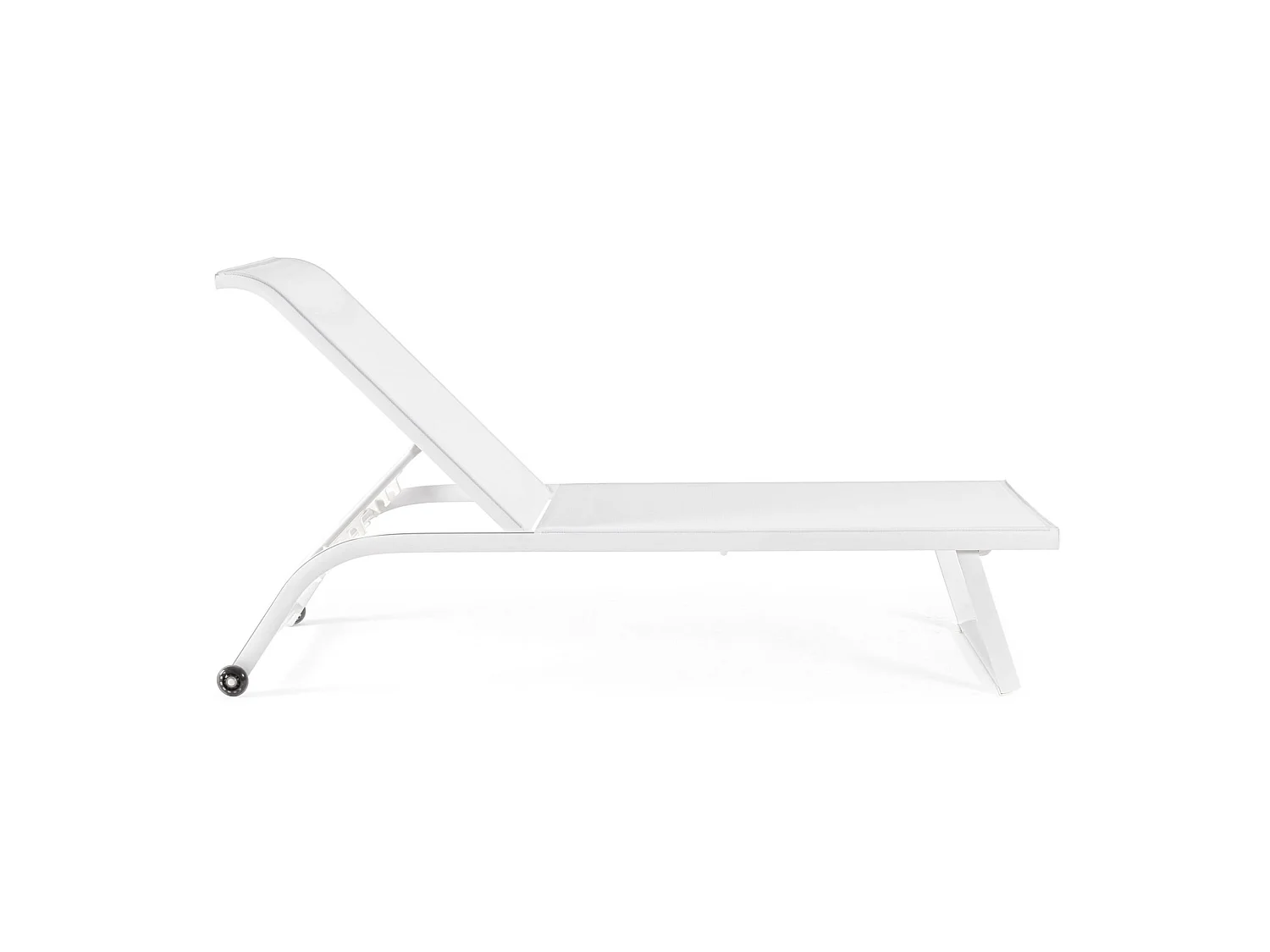 Ensemble de 2 chaises longues de jardin en textilène et aluminium blanc - TAYLOR