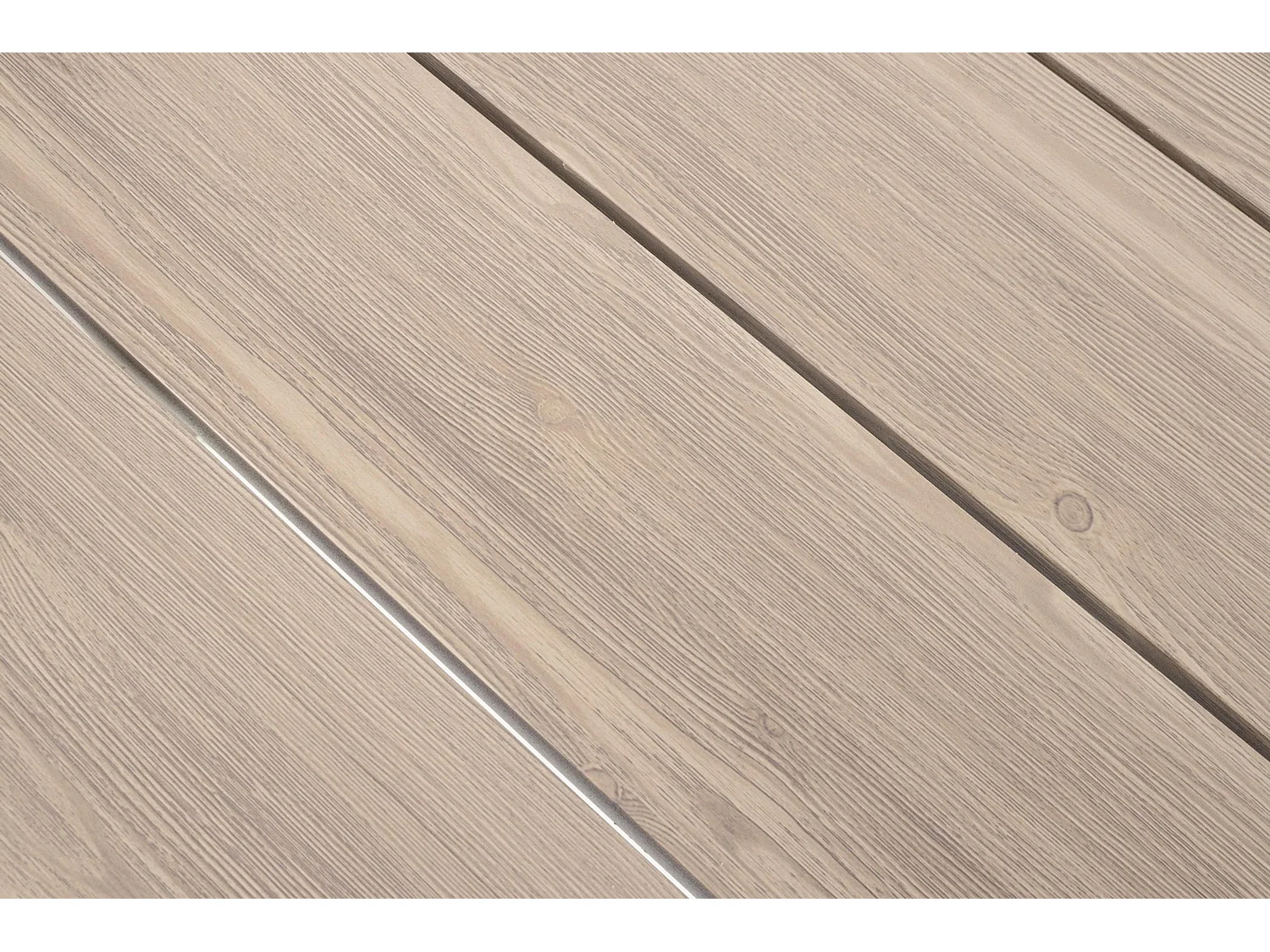 Table de jardin effet bois et structure en aluminium blanc - ZELMAR
