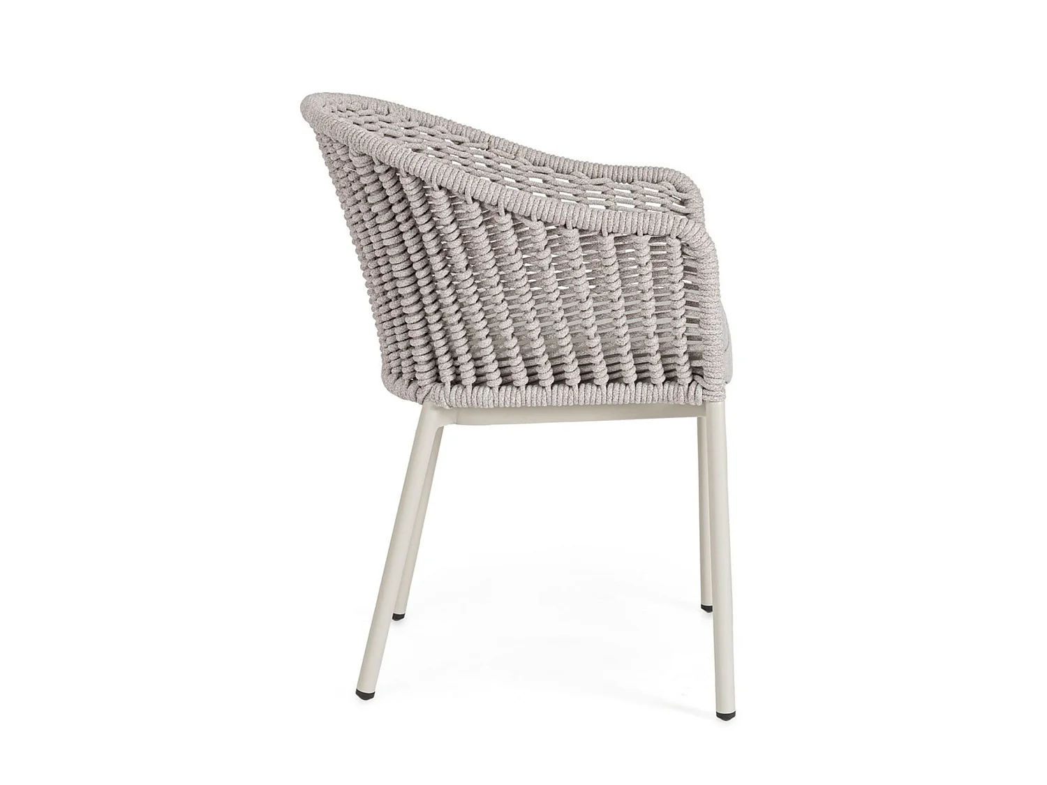 Juego de 4 sillas con reposabrazos en color beige y gris paloma - ORIO