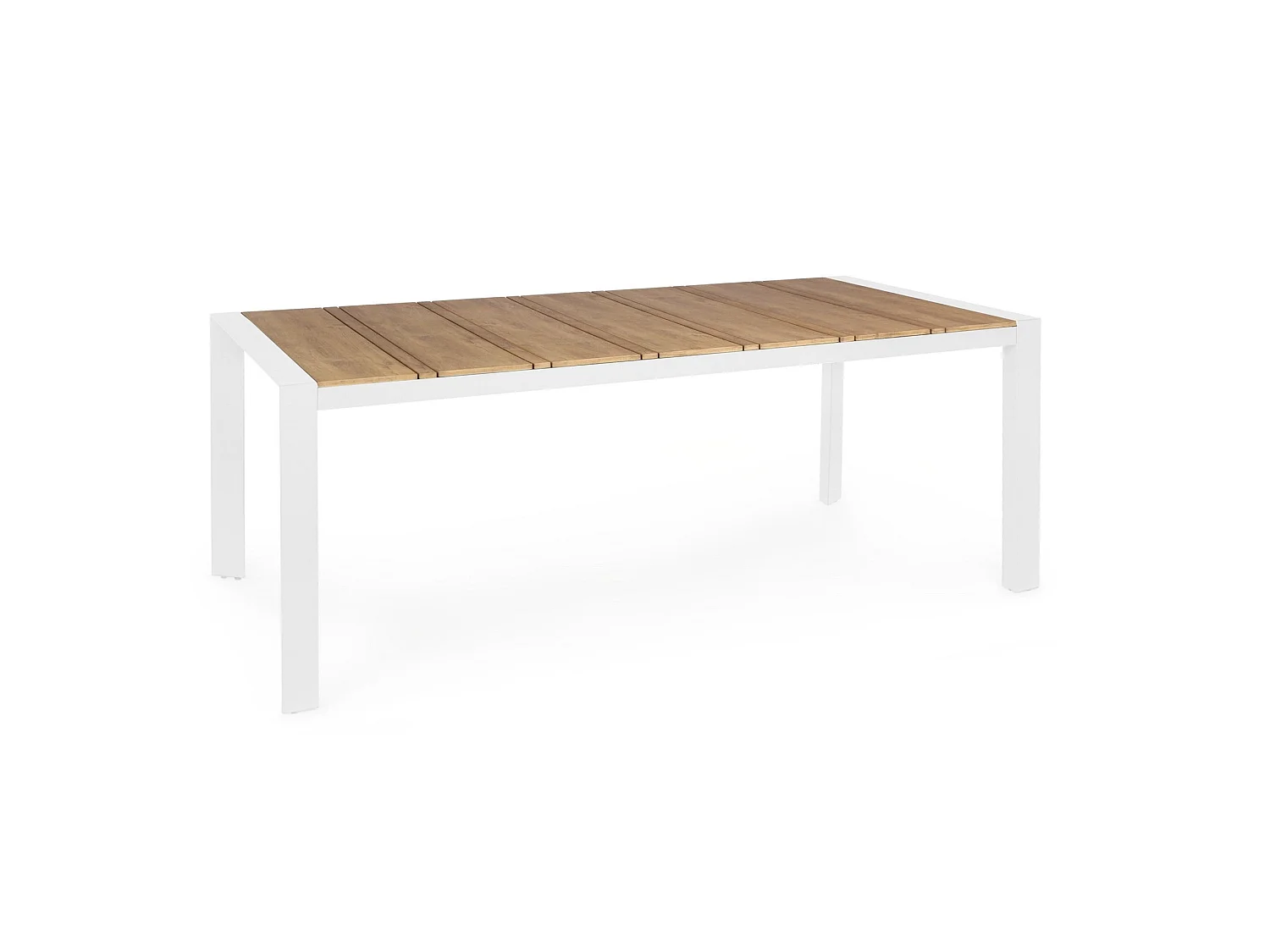 Table de jardin avec plateau couleur teck et structure en aluminium - ELIAS