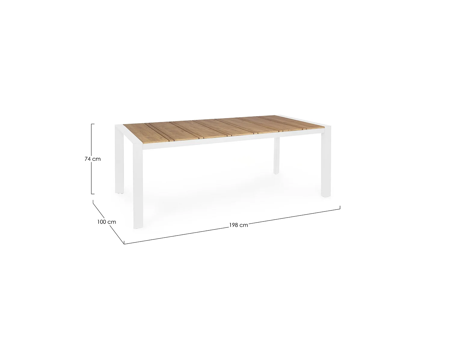 Table de jardin avec plateau couleur teck et structure en aluminium - ELIAS