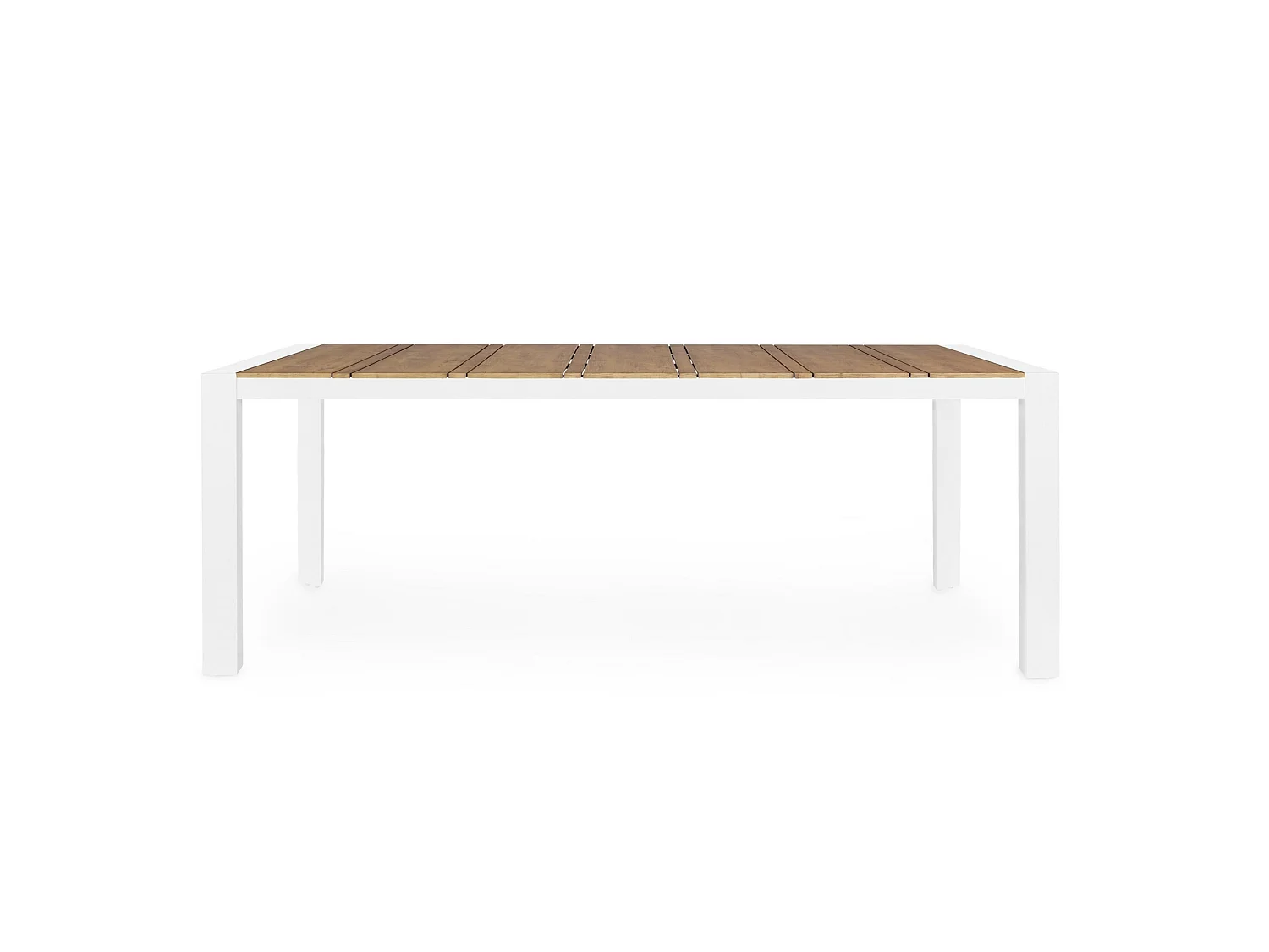 Table de jardin avec plateau couleur teck et structure en aluminium - ELIAS