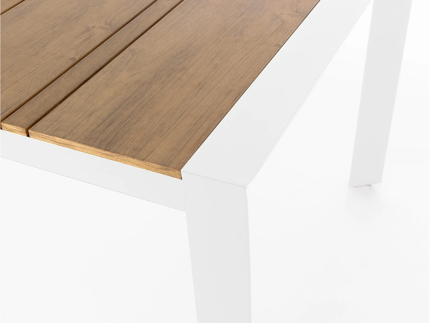 Table de jardin avec plateau couleur teck et structure en aluminium - ELIAS
