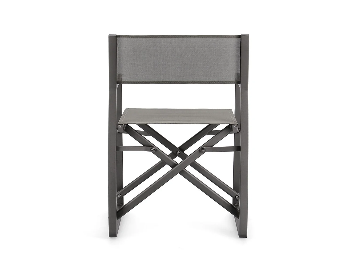 Lot de 2 chaises de jardin de style réalisateur en textilène taupe - KONNOR