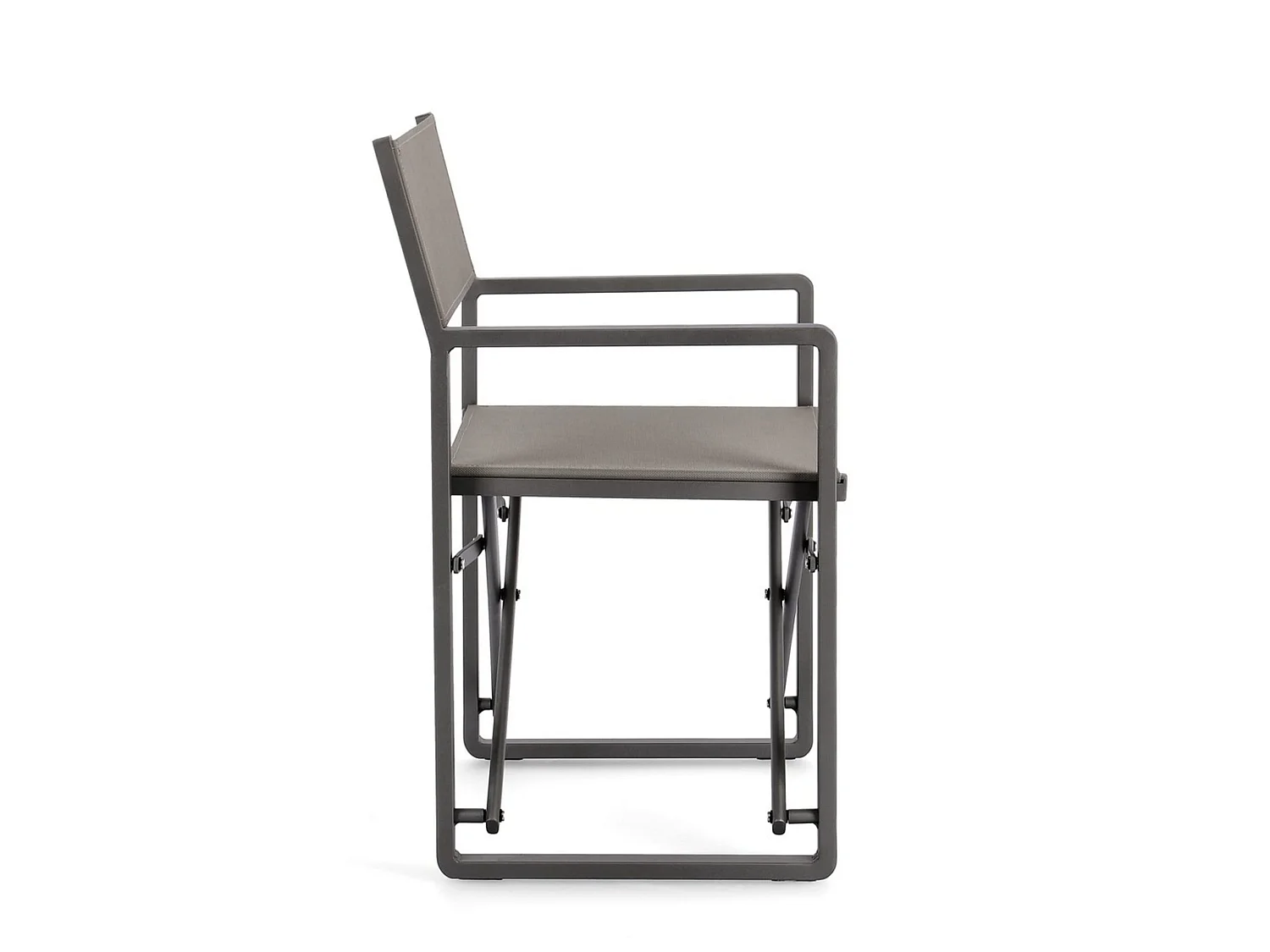 Lot de 2 chaises de jardin de style réalisateur en textilène taupe - KONNOR