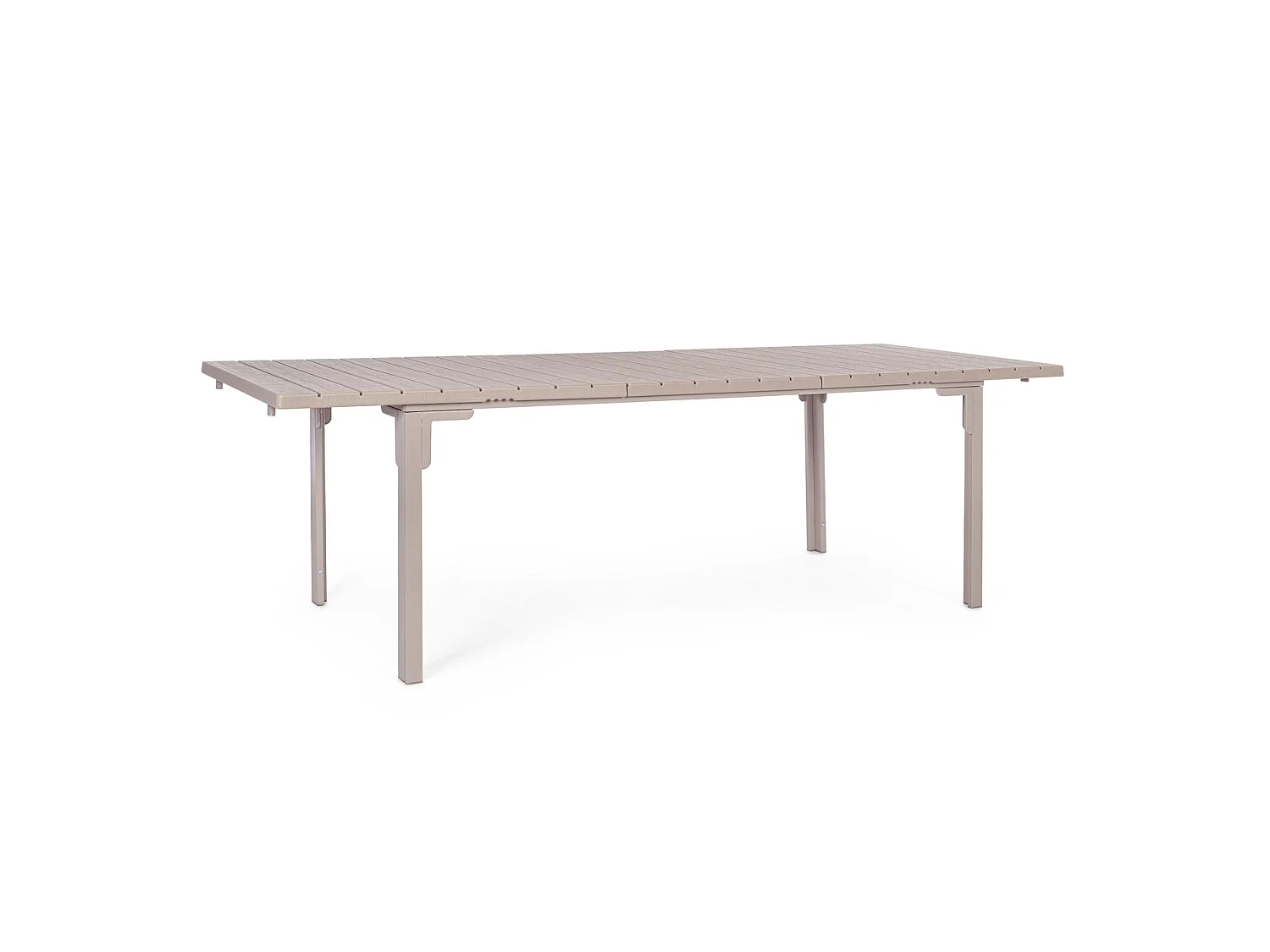 Ausziehbarer Gartentisch in Taupe mit Holzoptik - VALENCIA