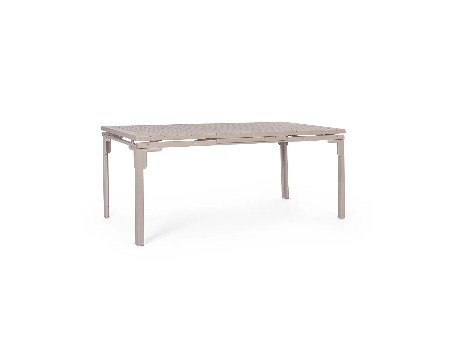 Ausziehbarer Gartentisch in Taupe mit Holzoptik - VALENCIA