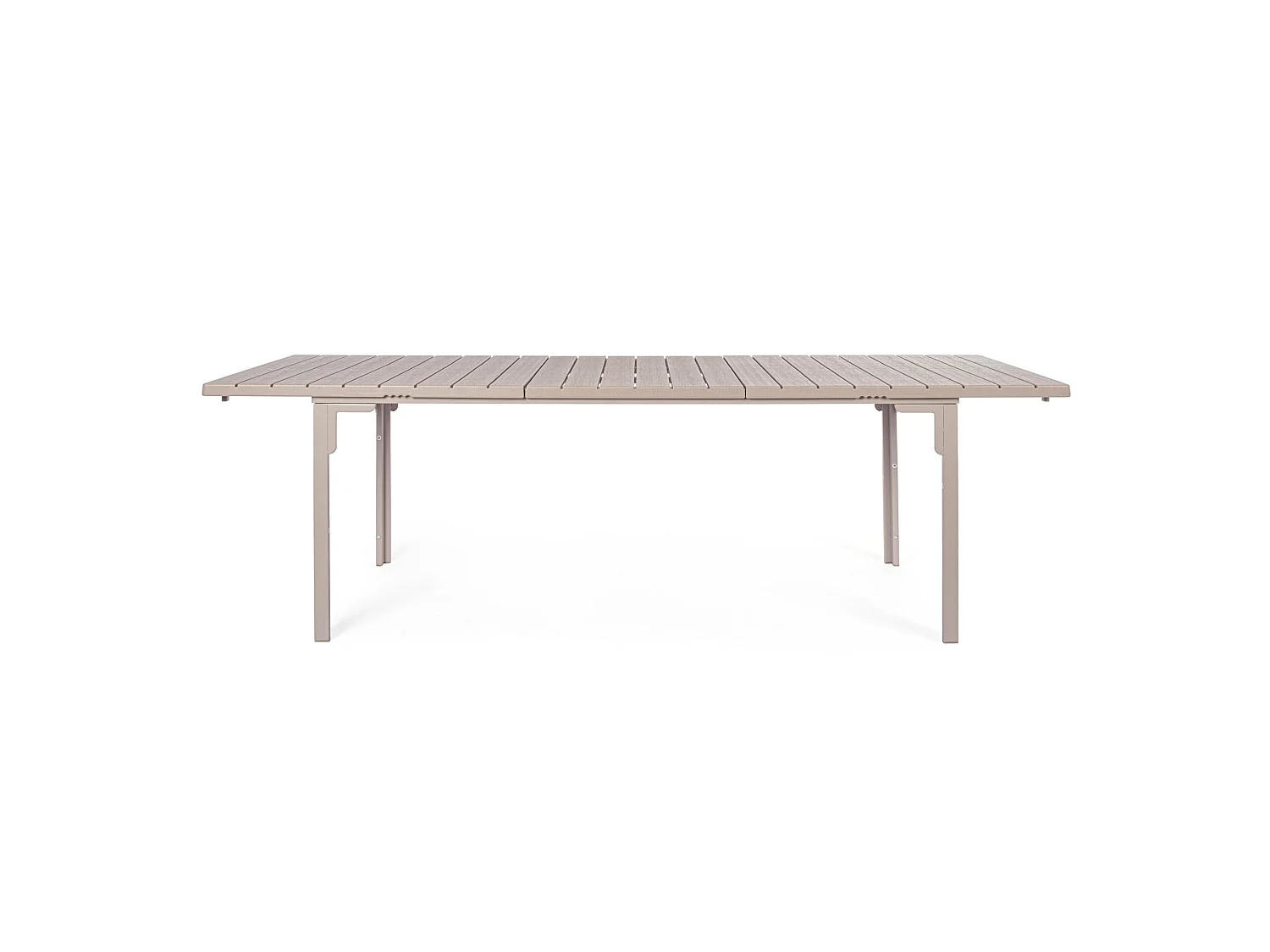 Ausziehbarer Gartentisch in Taupe mit Holzoptik - VALENCIA