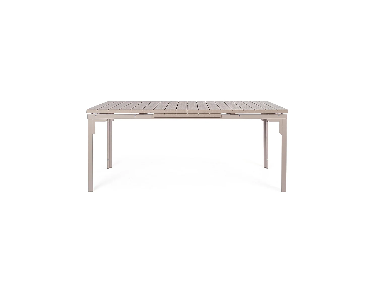 Ausziehbarer Gartentisch in Taupe mit Holzoptik - VALENCIA